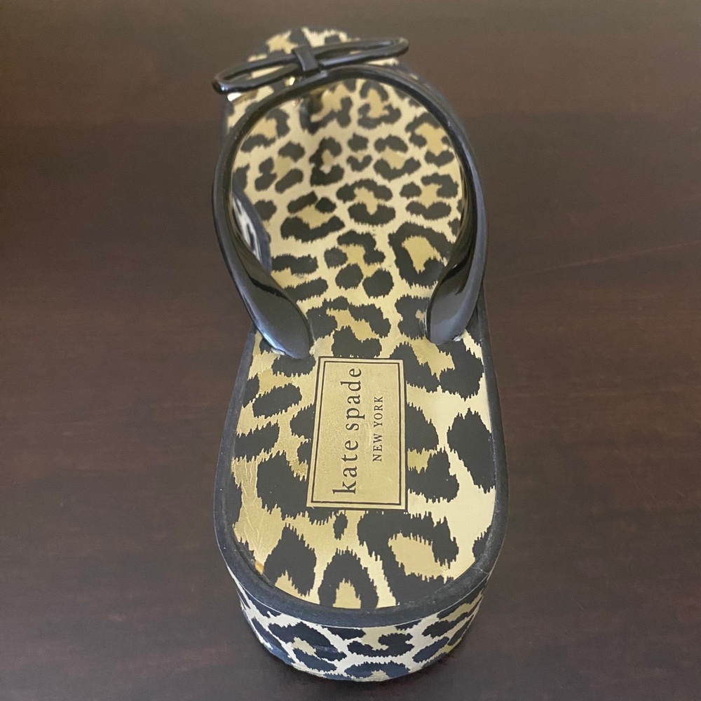 Kate Spade Women’s Leopard Rhett Wedge Flip Flops - Picture 5 of 8